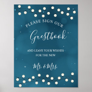 Fairy Bokeh String Lights Wedding Guestbook