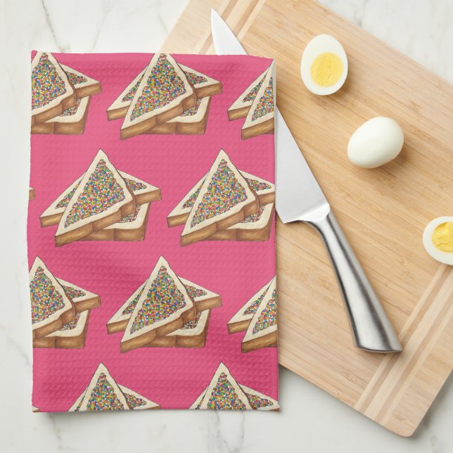 Fairy Bread Hundreds and Thousands Australian Food Tea Towel (Quarter Fold)