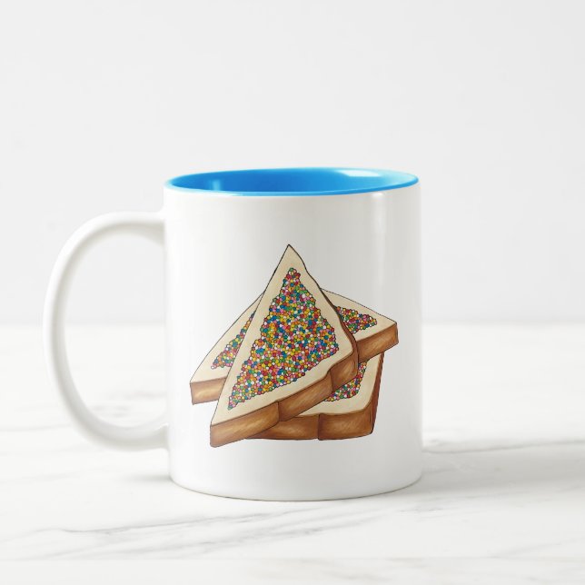 Fairy Bread Hundreds and Thousands Australian Food Two-Tone Coffee Mug (Left)