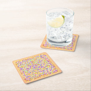 Fairy Bread Square Paper Coaster
