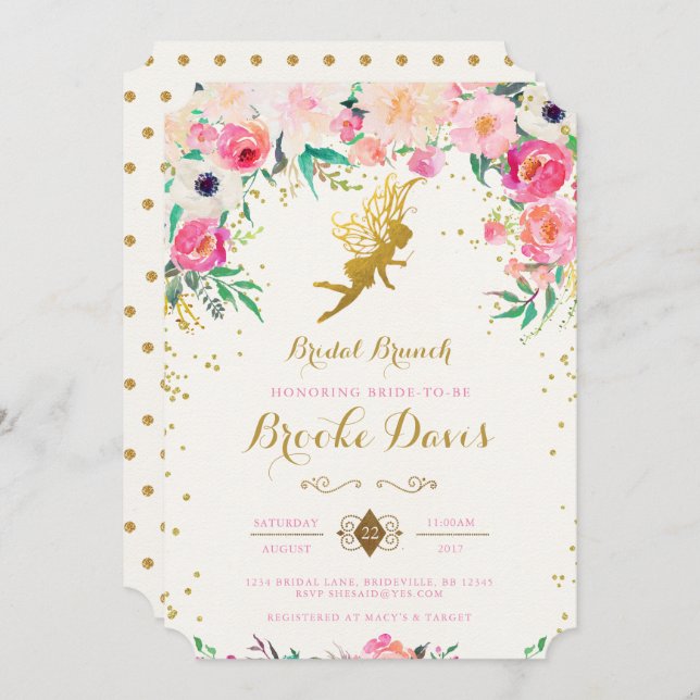 Fairy Bridal Shower Invitation (Front/Back)