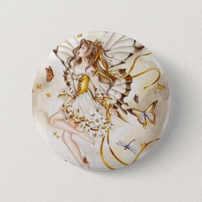 fairy butterfly 6 cm round badge (Front)