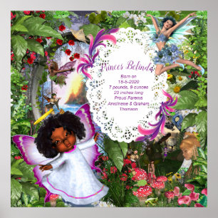 Fairy Butterfly Baby Girl Poster