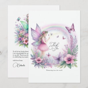 Fairy Butterfly Garden Flutter Love Baby Shower Thank You Card