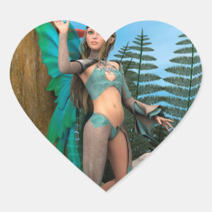 Fairy Butterfly Heart Sticker