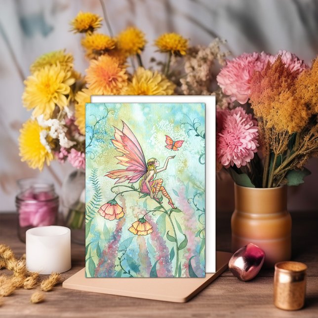 Fairy Butterfly Watercolor Art Card (Creator Uploaded)