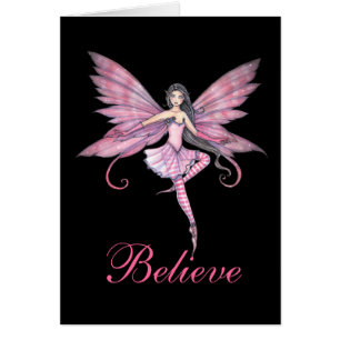 Fairy Card 'Believe' Pink Fairy