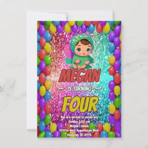Fairy Cartoon birthday invite for kids