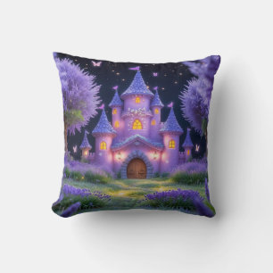 Fairy Castle of the Hidden Lavender Grove Cushion