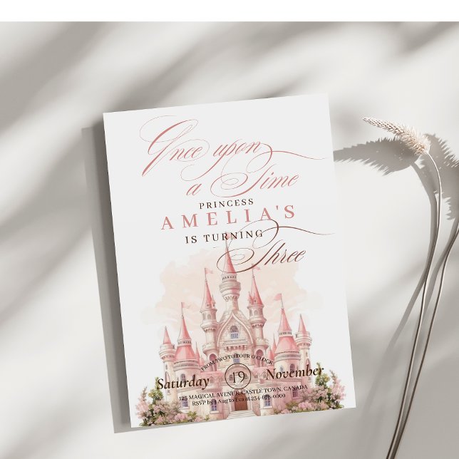 Fairy Castle Princess Pink Girl Birthday Party   Invitation (Creator Uploaded)