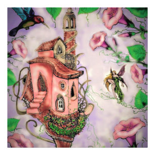 Fairy Castle with Hummingbird  Photo Print