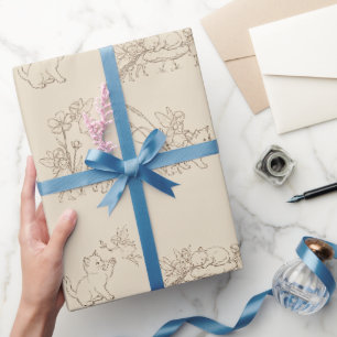 Fairy Cat Vintage Wrapping Paper Enchanted