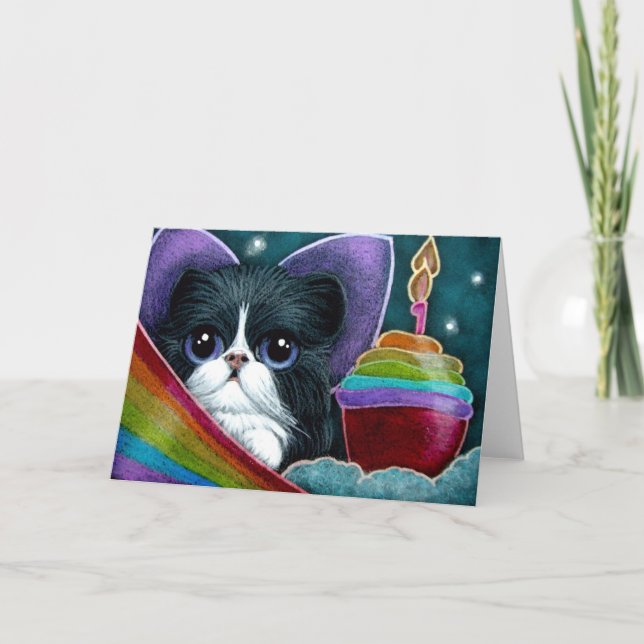 FAIRY CAT WITH BIRTHDAY CUPCAKE CUSTOMIZE CARD (Front)