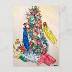 Fairy Christmas Tea Holiday Postcard
