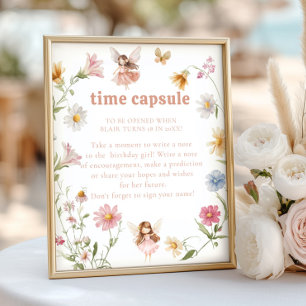 Fairy Colorful Widflower Birthday Time Capsule Poster