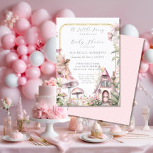 Fairy Cottage Floral Mushroom Girl Baby Shower