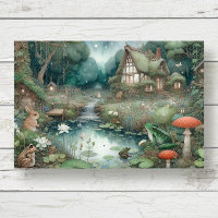 Fairy Cottage Frog Cottagecore Toad Pond Decoupage