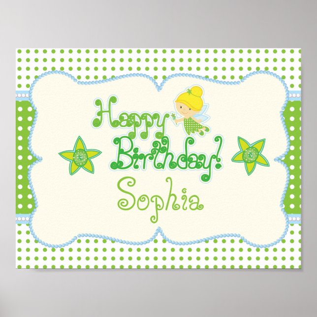 Fairy, Custom Birthday Party Poster (Front)