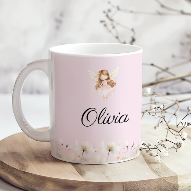 Fairy Cute Garden Enchanted Personalised Name Coffee Mug (Creator Uploaded)