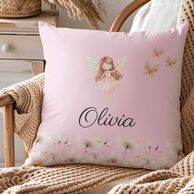 Fairy Cute Garden Enchanted Personalised Name Cushion (Creator Uploaded)