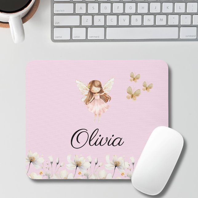 Fairy Cute Garden Enchanted Personalised Name Mouse Pad (Creator Uploaded)