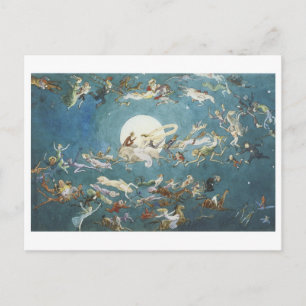 Fairy Dance Around The Moon Postcard