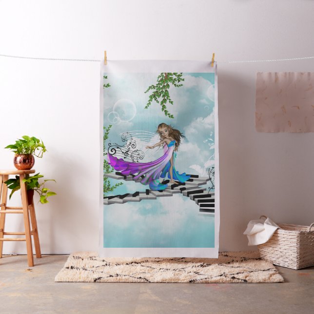 Fairy, dancing on a piano fabric (In Situ)