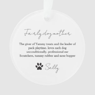 Fairy Dogmother Definition Ornament - Gift Idea fo