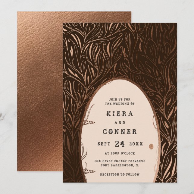 Fairy Door Irish Folklore Fairytale Tree Wedding Invitation (Front/Back)
