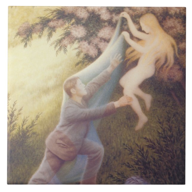 Fairy Dream (by Theodor Severin Kittelsen) Ceramic Tile (Front)