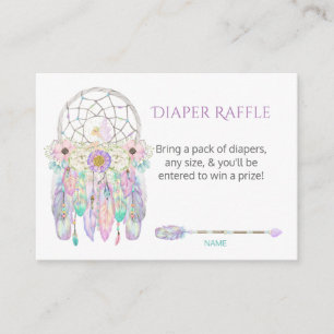 Fairy Dream Catcher Arrow Feathers Diaper Raffle Enclosure Card