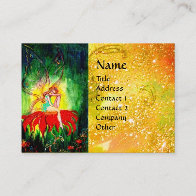 FAIRY DREAMING ON THE FLOWER BUSINESS CARD (Front)