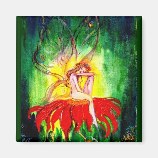 FAIRY DREAMING ON THE FLOWER MAGNET (Front)