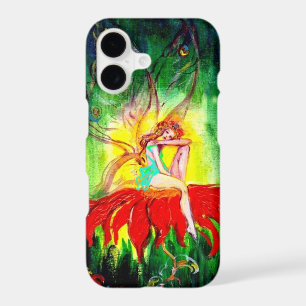 FAIRY DREAMING ON THE RED  FLOWER green yellow