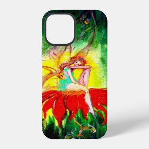 FAIRY DREAMING ON THE RED FLOWER green yellow iPhone Case