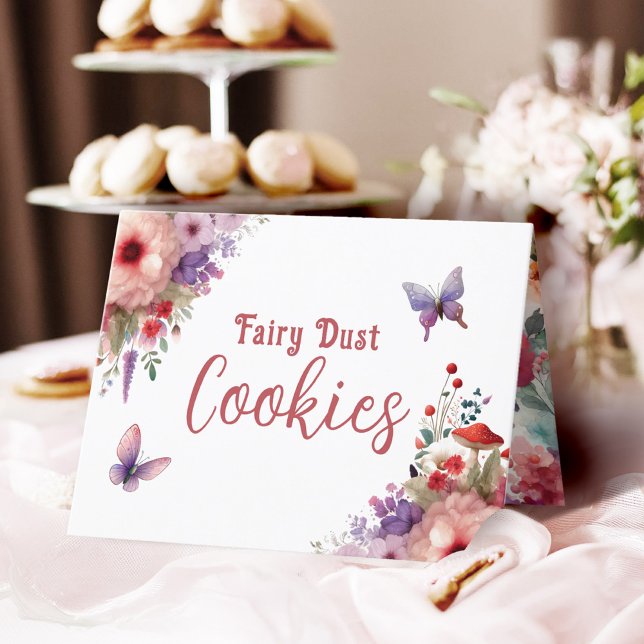 Fairy Dust Cookies Birthday Buffet Label Card ( Fairy Dust Cookies Fairycore Birthday Party Food Buffet Card)