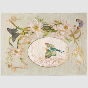 Fairy Enchanted Garden Flower Butterfly Decoupage Tissue Paper