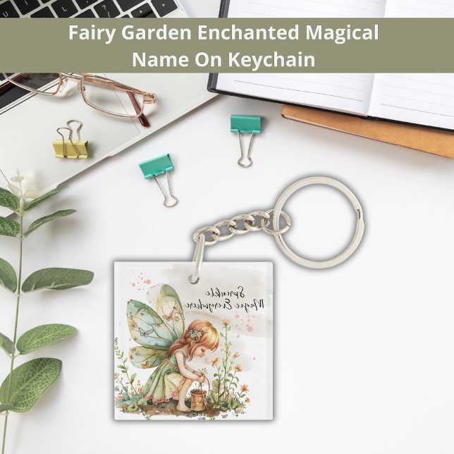 Fairy Enchanted Garden Name On Wildflowers Key Ring (Creator Uploaded)