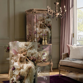Fairy Ethereal Floral Dusty Plum Eggshell Beige Tissue Paper