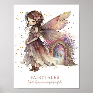 Fairy Fairytales Saying Girl's Room Poster