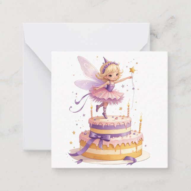 Fairy Fantasy Birthday Note Card (Front)
