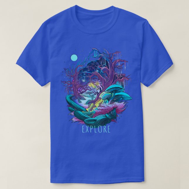 Fairy Fantasy Forest Mushroom Beautiful Nature Fun T-Shirt (Design Front)