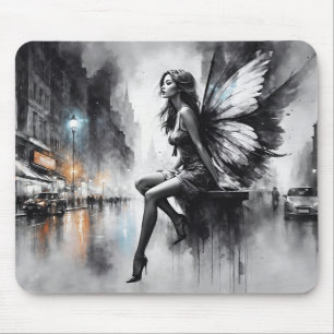 Fairy fantasy rainy night streets dream world mouse pad