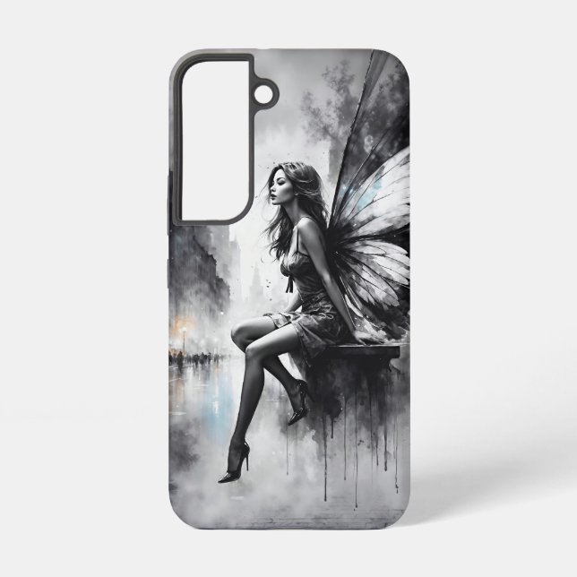 Fairy fantasy rainy night streets dream world samsung galaxy s22 case (Back)