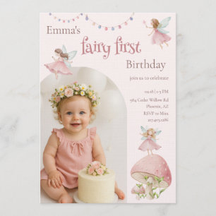 Fairy First 1st Birthday Enchanted Magical Invitation