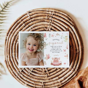 Fairy First 1st Girl Birthday Party  Thank You Card