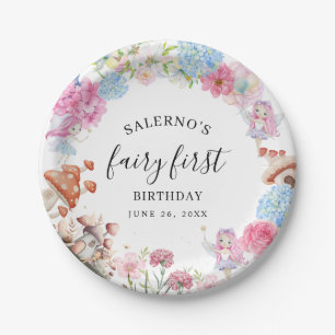 Fairy First Birthday 1st Birthday Paper Plate