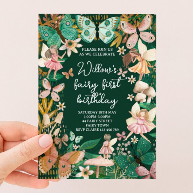 Fairy First Birthday 1st Invitation (Creator Uploaded)