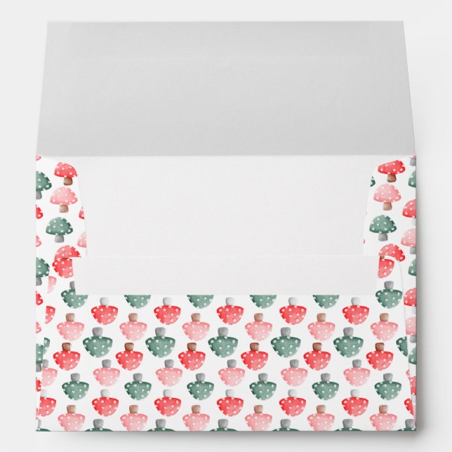 Fairy First Birthday Cute Colourful Mushroom  Envelope (Back (Bottom))