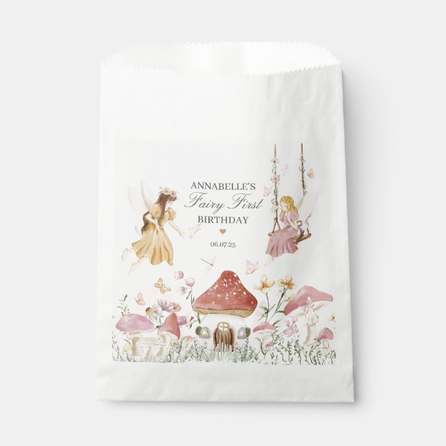 Fairy First Birthday Enchanted Dessert Favours Bag (Front)
